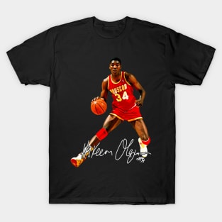 Hakeem Olajuwon The Dream Basketball Legend Signature 80S 90S Bootleg Rap T-Shirt